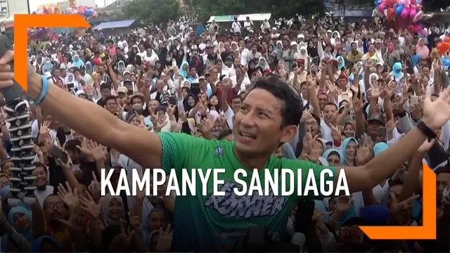 Cawapres Sandiaga Uno berkampanye di Pekalongan Jawa Tengah Hari Selasa (12/2). Sandi mengklaim jika terpilih bisa membuat harga listrik terjangkau.
