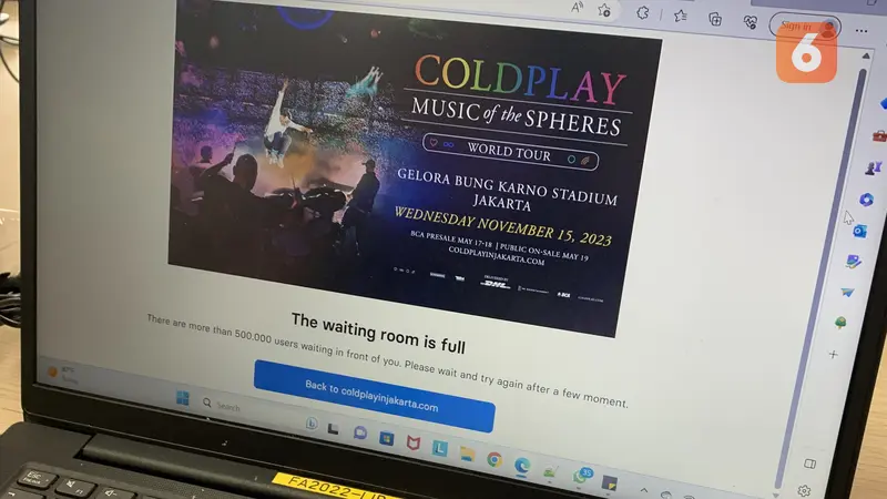 War Tiket Konser Coldplay
