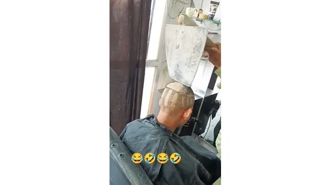 Viral Tukang Cukur Diduga Pakai Sekop saat Potong Rambut Pelanggan, Faktanya Kocak