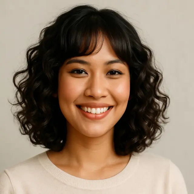 Model Rambut Keriting Gantung Pendek/Ilustrasi AI