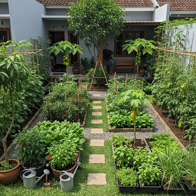 9 Desain Pertanian Terpadu Sederhana untuk Halaman Belakang Rumah Tipe 36