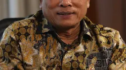 Kepala Staf Presiden Moeldoko saat wawancara dengan KLY di Jakarta, Rabu (16/1). Dalam wawancara tersebut Moeldoko memaparkan kinerja kerja pemerintahan Jokowi-JK hingga saat ini. (Liputan6.com/Angga Yuniar)