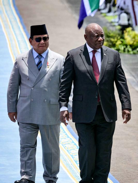 Dijadwalkan kunjungan kenegaraan Presiden Afrika Selatan di Indonesia berlangsung hingga Kamis 23 Oktober 2025. (Bay ISMOYO/AFP)