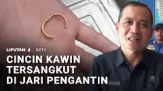 Masih dengan mengenakan baju manten, seorang pengantin pria harus dibawa kabur ke kantor Dinas Pemadam Kebakaran. Cincin kawin yang salah disematkan tersangkut di jarinya.