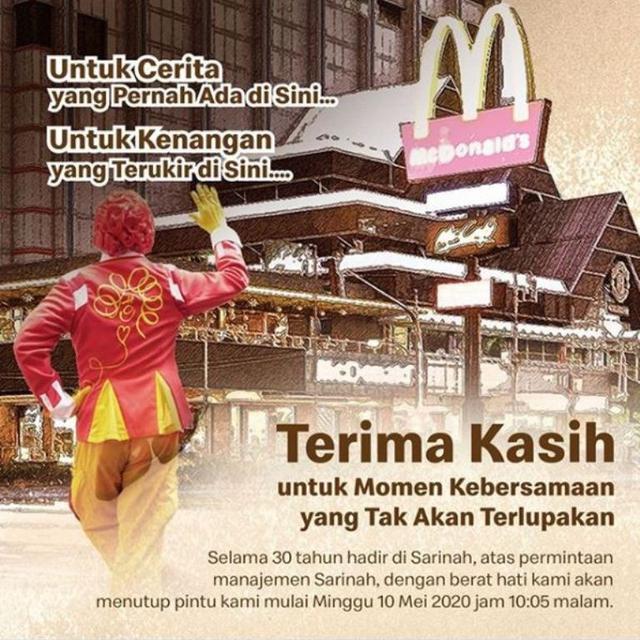 6 Fakta Menarik McD Sarinah yang Bakal Tinggal Kenangan