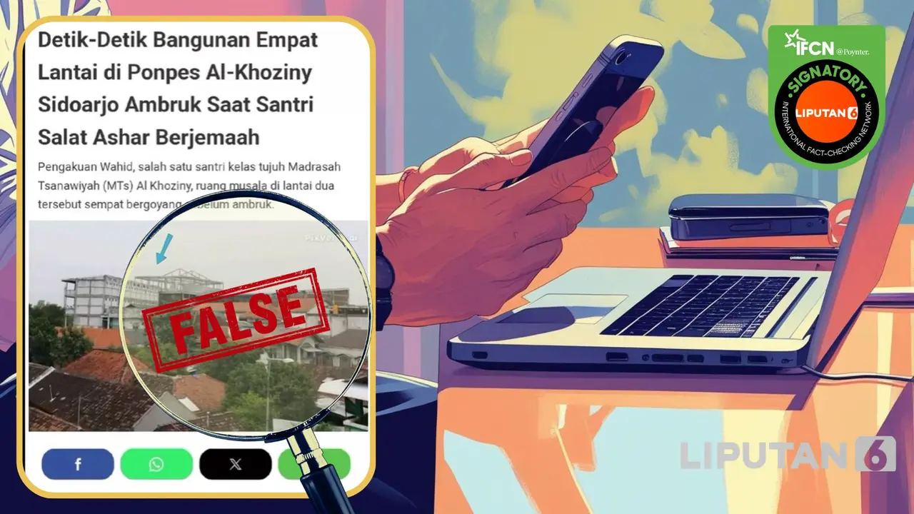 cek fakta video ambruknya Ponpes Al-Khoziny