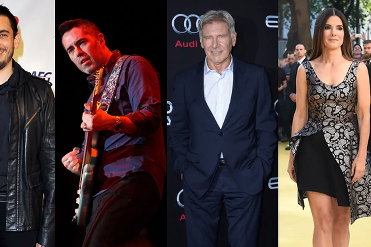 Adam Goldstein, Ed Robertson, Harrison Ford, dan Sandra Bullock