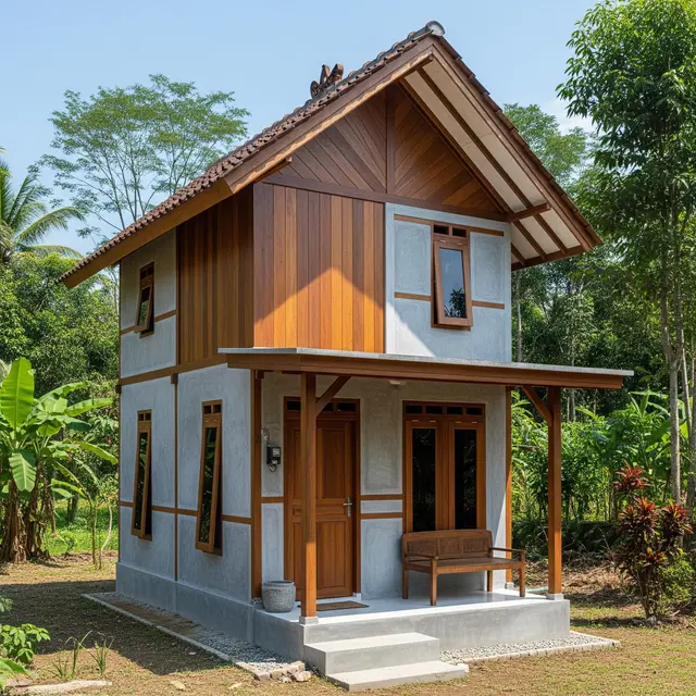 9 Inspirasi Gambar Rumah Sederhana Ukuran 6x9 di Kampung 2 Lantai
