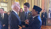 Momen akrab Presiden RI Prabowo Subianto dengan Presiden AS Joe Biden saat gala dinner KTT APEC di Peru. (Foto: Tim Media Presiden Prabowo)