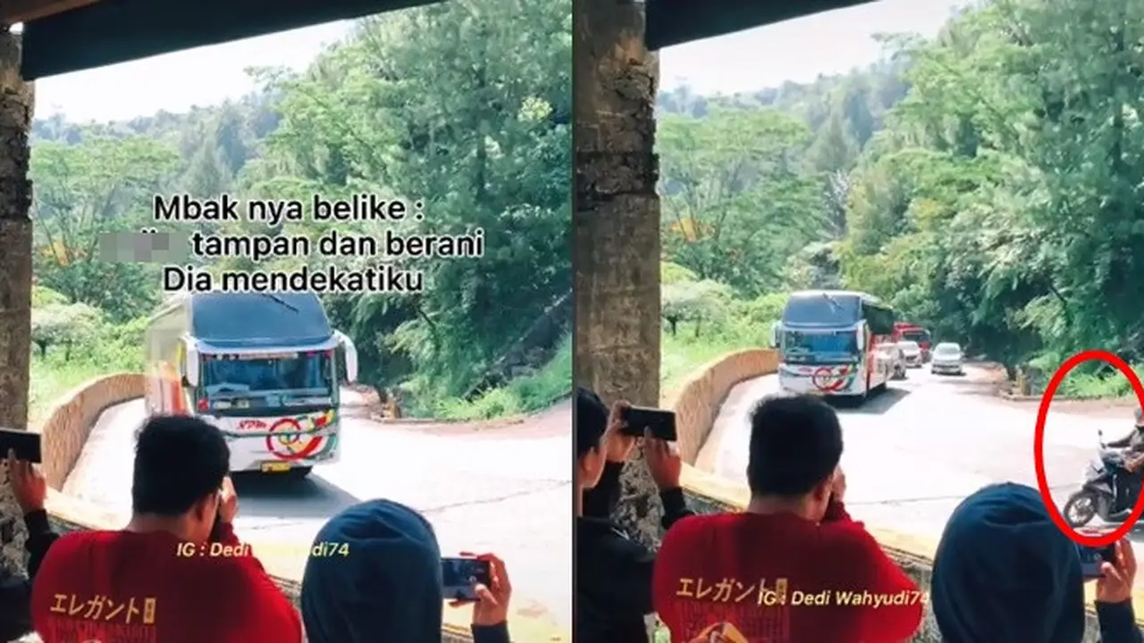 Papasan dengan Bus di Sitinjau Lauik, Aksi Pemotor Wanita Ini Viral