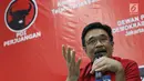 Ketua DPP PDIP, Djarot Saiful Hidayat memberi keterangan terkait Kongres V PDI Perjuangan tahun 2019 di Jakarta, Kamis (1/8/2019). Kongres dilaksanakan di Bali pada 8 Agustus 2019 dan mengambil tema Solid Bergerak Untuk Indonesia Raya. (Liputan6.com/Helmi Fithriansyah)