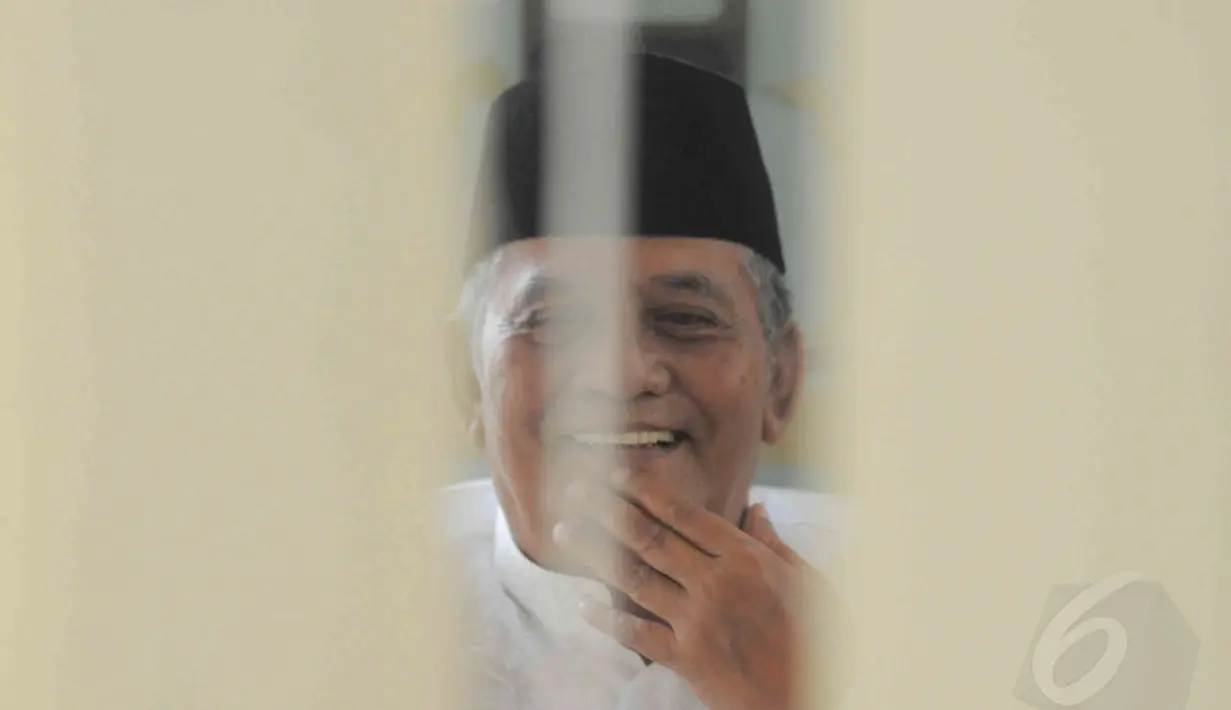 Meski terkendala stroke, ayah kandung dari istri Anas, Atthiyah Laila itu tetap ingin hadir sebagai saksi untuk menantunya, Jakarta, (28/8/14). (Liputamn6.com/Herman Zakharia)
