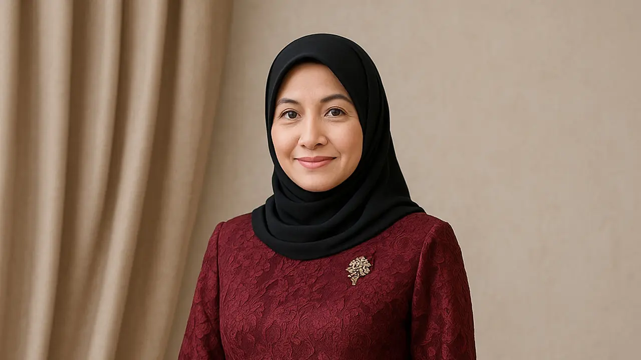 Gamis Brokat Warna Bold yang Tetap Classy untuk Ibu-ibu agar Tampak Lebih Muda (Image by ChatGPT)