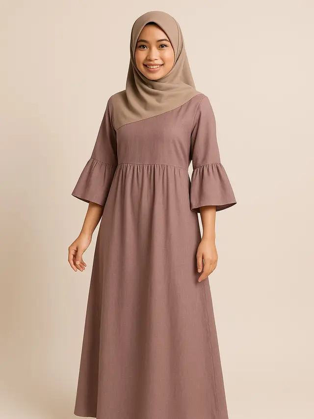 7 Gamis Ideal untuk Tinggi Badan 150–155 cm, Bikin Tampilan Lebih Proporsional dan Anggun