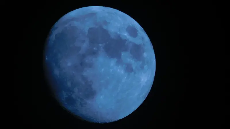 Ilustrasi super blue moon, bulan biru