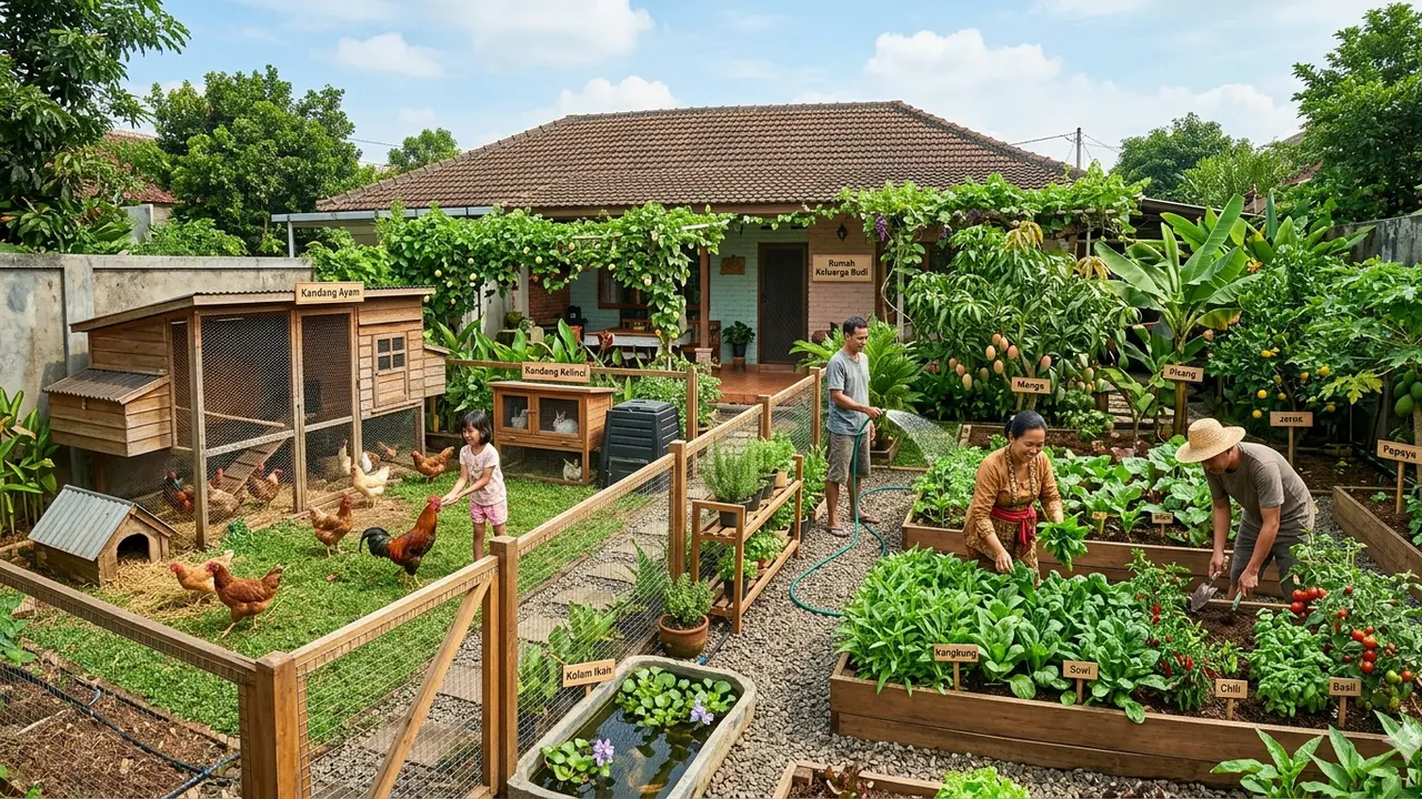 Cara Membuat Kebun Multifungsi di Halaman Rumah untuk Sayur, Buah, dan Ternak. Gemini