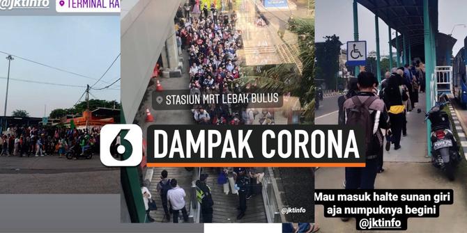 VIDEO: Antrean Panjang Penumpang Transportasi Jakarta akibat Corona