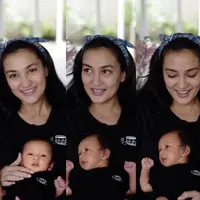 Atiqah Hasiholan dan bayinya. (Instagram/atiqahhasiholan)