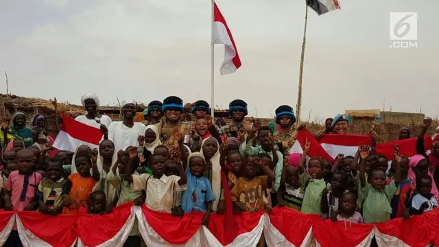Memperingati hari kemerdekaan ke-72 Indonesia, Satgas Garbha II FPU 9, atau Pasukan Garuda dari kepolisian Indonesia yang sudah hampir 7 bulan bertugas di Darfur-Sudan, mengunjungi IDP'S Camp (camp pengungsi) yg berada di sekitar Zone Warden Area.