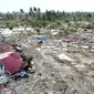 Pantauan udara ratusan rumah terendam lumpur dan tanah di Petobo, Palu Selatan, Sulawesi Tengah, Rabu (3/10). Fenomena likuifaksi tersebut terjadi pasca gempa berkekuatan 7,4. (Liputan6.com/Fery Pradolo)