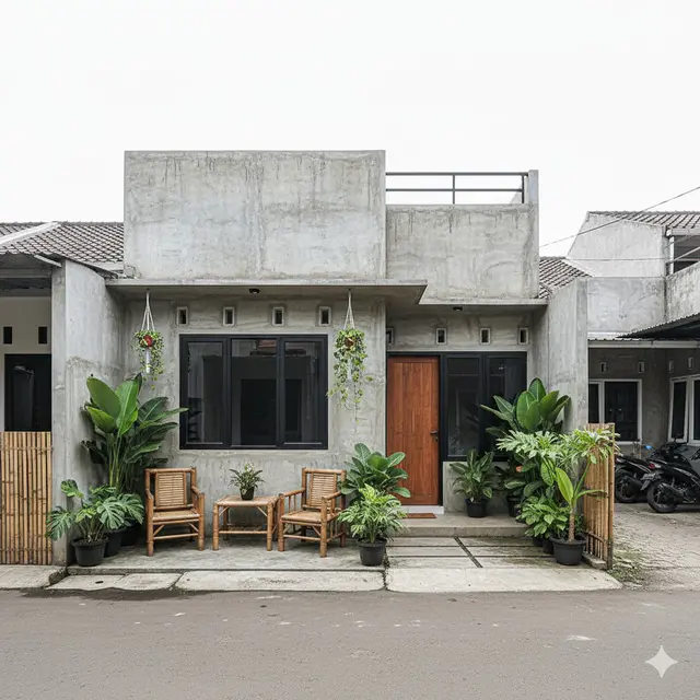 Sentuhan Industrial pada Rumah Tropis