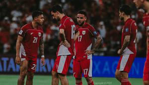 Ekspresi para pemain Timnas Indonesia saat menghadapi Irak pada putaran 4 Kualifikasi Piala Dunia 2026 di King Abdullah Sport City, Minggu (12/10/2025) dini hari WIB. (Timnas Indonesia)