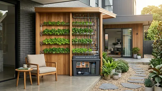 Ide Kebun Hidroponik di Halaman Belakang dengan Sistem Sirkulasi Otomatis.