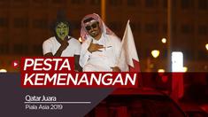 Berita video rakyat Qatar merayakan keberhasilan meraih juara Piala Asia 2019.