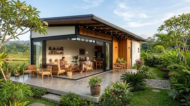 Model Rumah Satu Lantai Ideal untuk Pasangan di Masa Tua/AI Generated