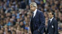 BERANG - Manuel Pellegrini tak terima kekalahan timnya, Manchester City, dari Juventus. (Reuters / Carl Recine)