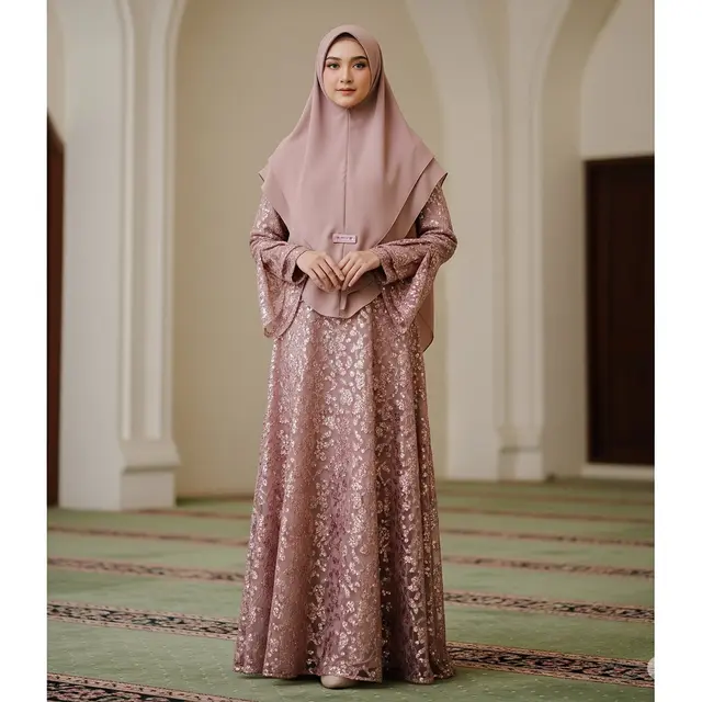 Gamis A-Line Full Brokat & Payet