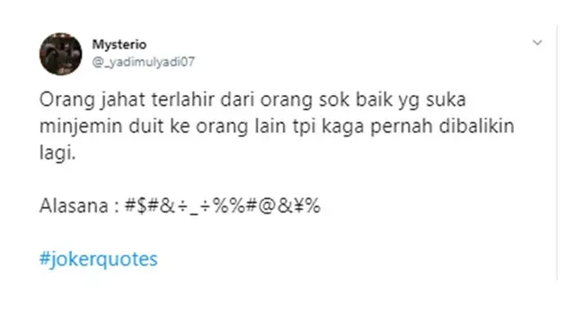 6 Kutipan Film Joker ala Warganet Ini Bikin Senyum Nyengir