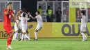 Keunggulan timnas Indonesia U-20 tidak bertahan lama. Dua menit berselang, Yaman berhasil menyamakan kedudukan di menit 45+3. (Liputan6.com/Angga Yuniar)