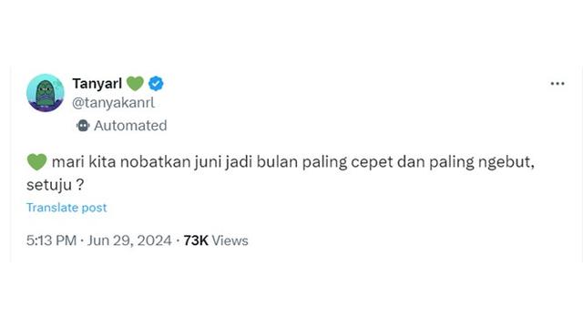 6 Cuitan Juni Cepat Berlalu Bikin Senyum Tipis, Tak Terasa Sudah Berganti Bulan