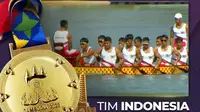 Tim Perahu Naga Indonesia alias Dragonboat Indonesia untuk cabang olahraga Traditional Boat Race saat berlaga di SEA Games 2023. (Instagram @kemenpora)