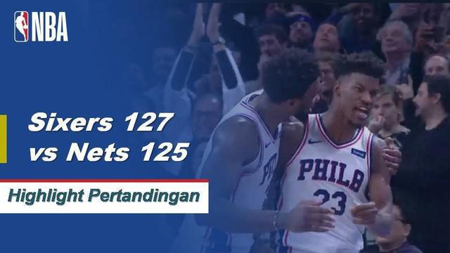 Spencer Dinwiddie dan D'Angelo Russell menggabungkan untuk 69 poin tetapi 34 poin Jimmy Butler dan tiga-pointer yang memenangkan permainan memberi Philadelphia keunggulan tipis atas Brooklyn, 127 - 125.