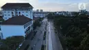 Foto udara suasana pedestrian di kawasan Kota Tua, Jakarta, Kamis (1/9/2022). Jalur pedestrian yang menghubungkan Stasiun Jakarta Kota dengan Kawasan Wisata Kota Tua itu selesai direvitalisasi dan sudah bisa digunakan pejalan kaki. (Liputan6.com/Herman Zakharia)