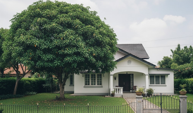 7. Tanam pohon dan semak rapat di halaman