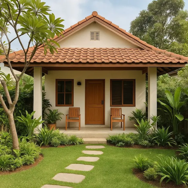 Model Rumah Sederhana dengan Teras dan Taman Mini ala Pinterest yang Cocok Buat Lahan Mungil