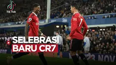 Berita video TikTok, selebrasi gol terbaru ala Cristiano Ronaldo.