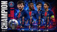 Cover Paris Saint-Germain juara Ligue 1 musim ini. (Bola.com/ChatGPT)