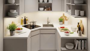 Desain Dapur Mini 2×2 Meter (Image by Gemini AI)