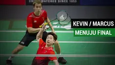 Kevin /Marcus, menang atas Lee Jhe Huei/Lee Yang, pada laga semifinal cabang bulutangkis Asian Games 2018 di Istora Senayan, Jakarta, Senin (27/8/2018).