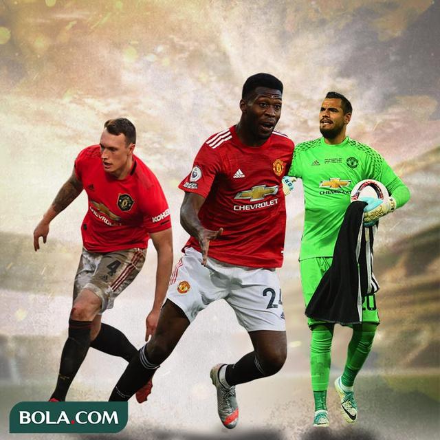 Ilustasi - Phil Jones, Timothy Fosu-Mensah, Sergio Romero