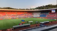 Suasana pertandingan Korea Utara vs Korea Selatan di stadion Kim Il-sung, Pyongyang, Selasa (15/10/2019)  (Twitter/Joachim Bregstrom)