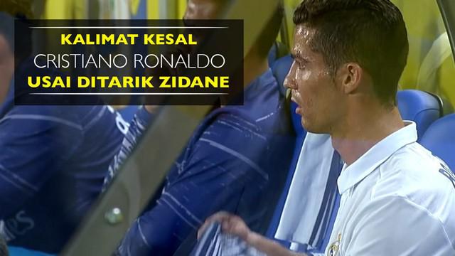 Video ungkapan kekesalan Cristiano Ronaldo dengan beberapa kalimat kasar setelah ditarik keluar Pelatih Real Madrid, Zinedine Zidane.