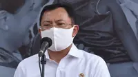 Keterangan pers Menteri Kesehatan Terawan Agus Putranto usai mengikuti Rapat Terbatas tentang Percepatan Penurunan Stunting, Rabu (5/8/2020) di Halaman Istana Kepresidenan, Jakarta. (Dok Sekretariat Kabinet RI)