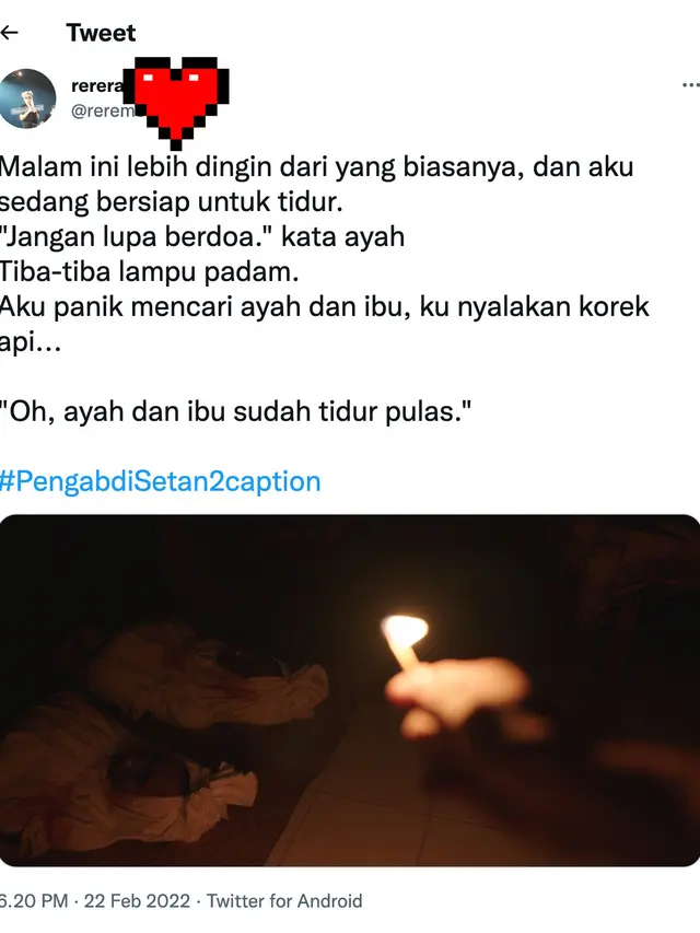 Cuitan Pengabdi Setan 2 Caption. (Foto: Dok. Twitter)