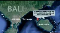 Jembatan penghubung antarpulau Nusa Lembongan dan Nusa Ceningan ambruk. 