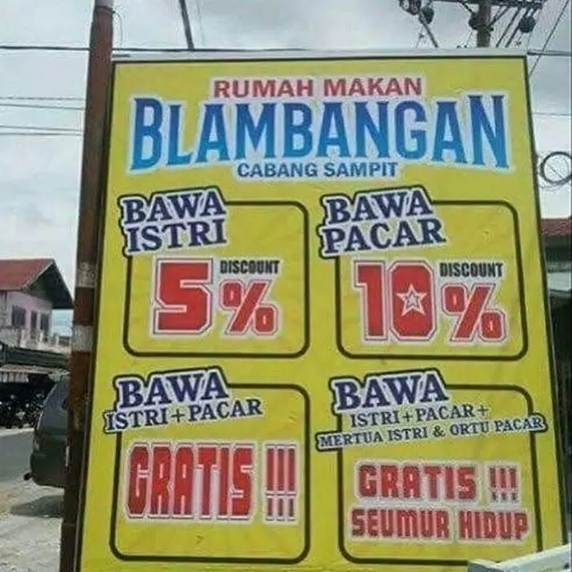8 Potret Tulisan di Spanduk Jualan Ini Kocak Banget, Enggak Habis Pikir